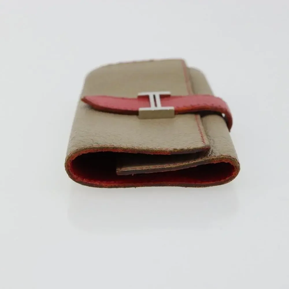Hermes Leather Baan Key Case Beige